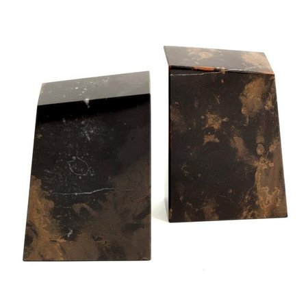 BEY BERK INTERNATIONAL Bey-Berk International R11 Tiger Eye Marble Bookend; Black & Brown R11